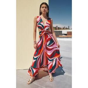 PatBO Delos Plunge Maxi Dress Size 0